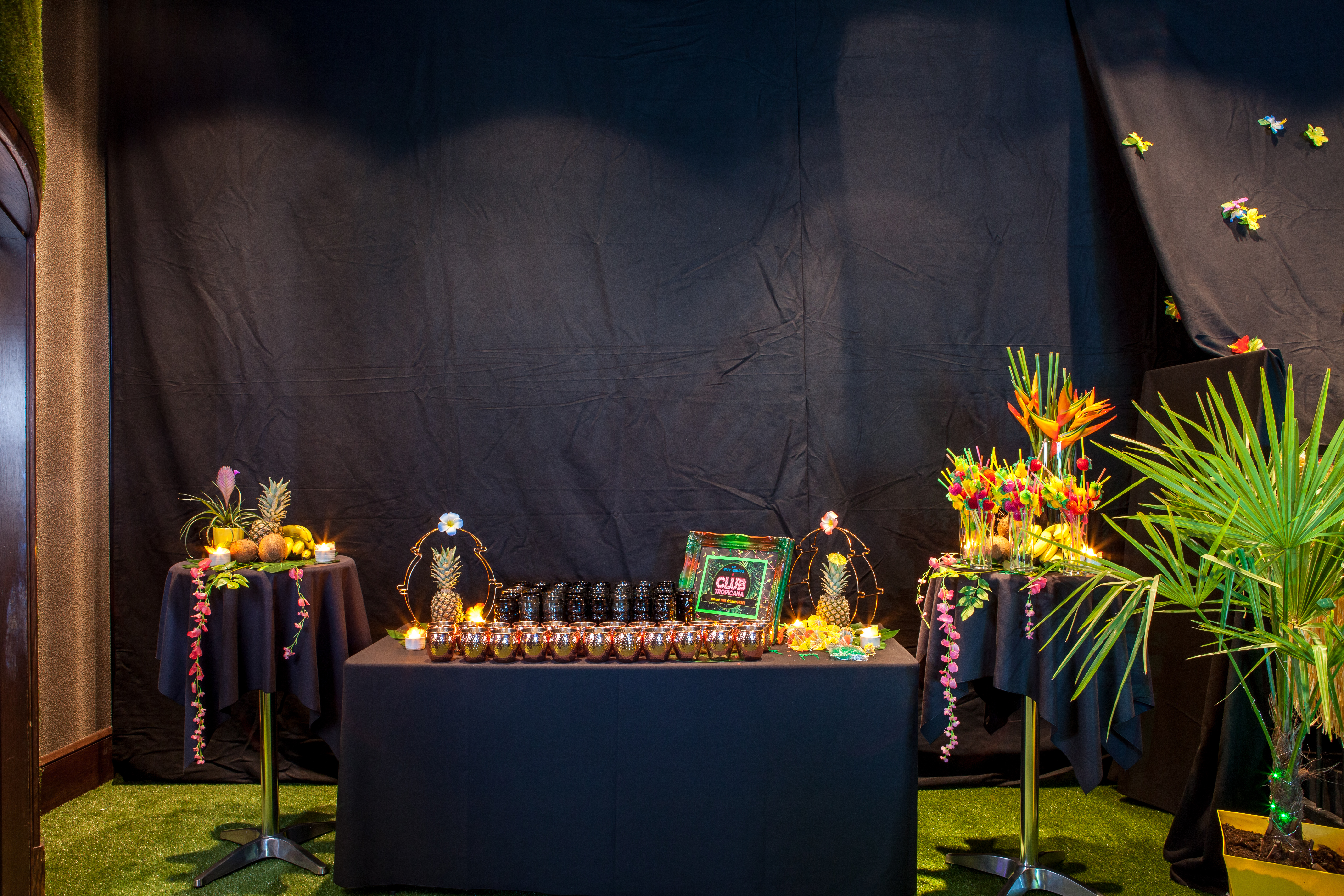 Vibrant Private Events Suite in Manchester 235 with tropical decor for celebrations.