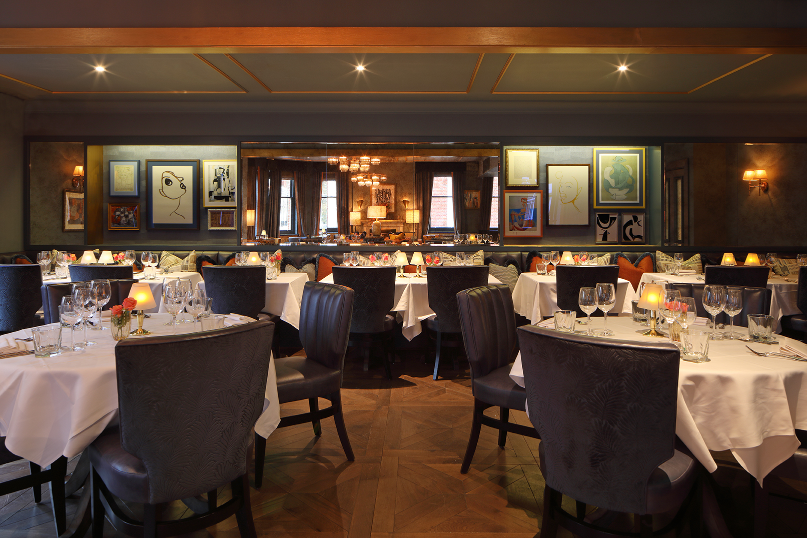 Elegant dining space at Albert's, Beaufort House, perfect for corporate dinners and gatherings.