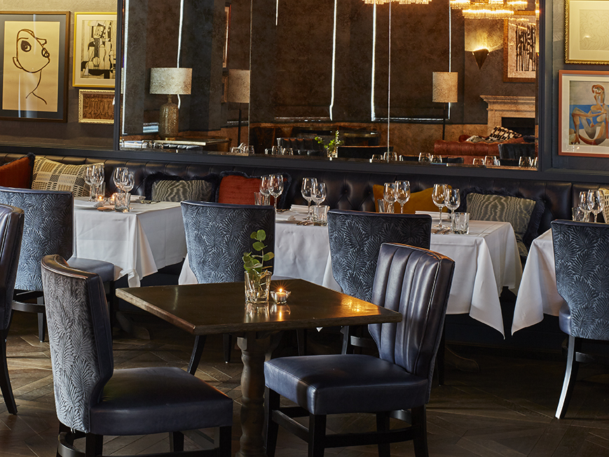 Sophisticated dining space at Albert's, ideal for corporate events and intimate gatherings.