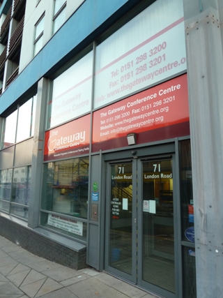 Conference Suite entrance at Liverpool Gateway, ideal for meetings and events.