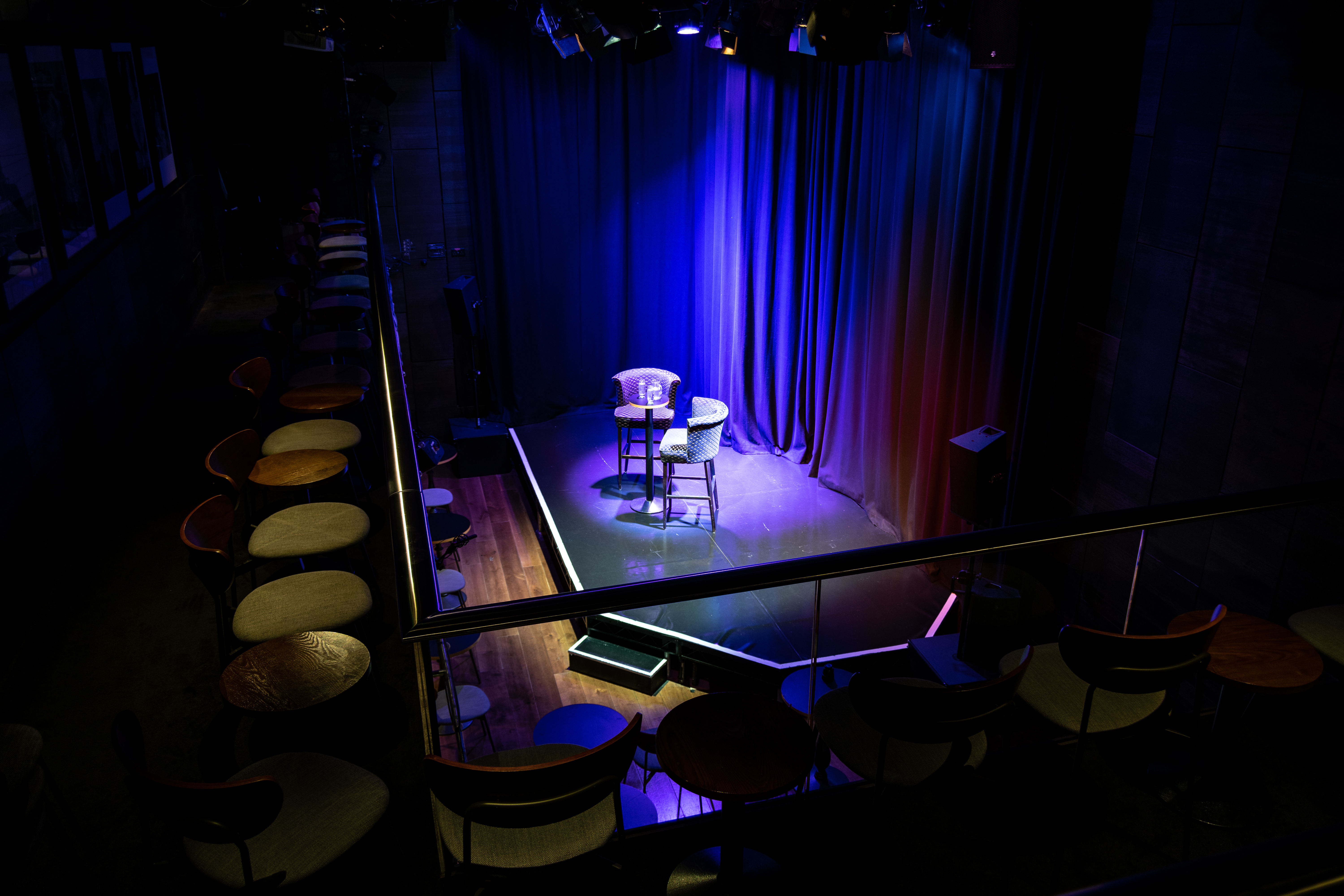 Intimate stage setup at The Other Palace Theatre for workshops and live events.