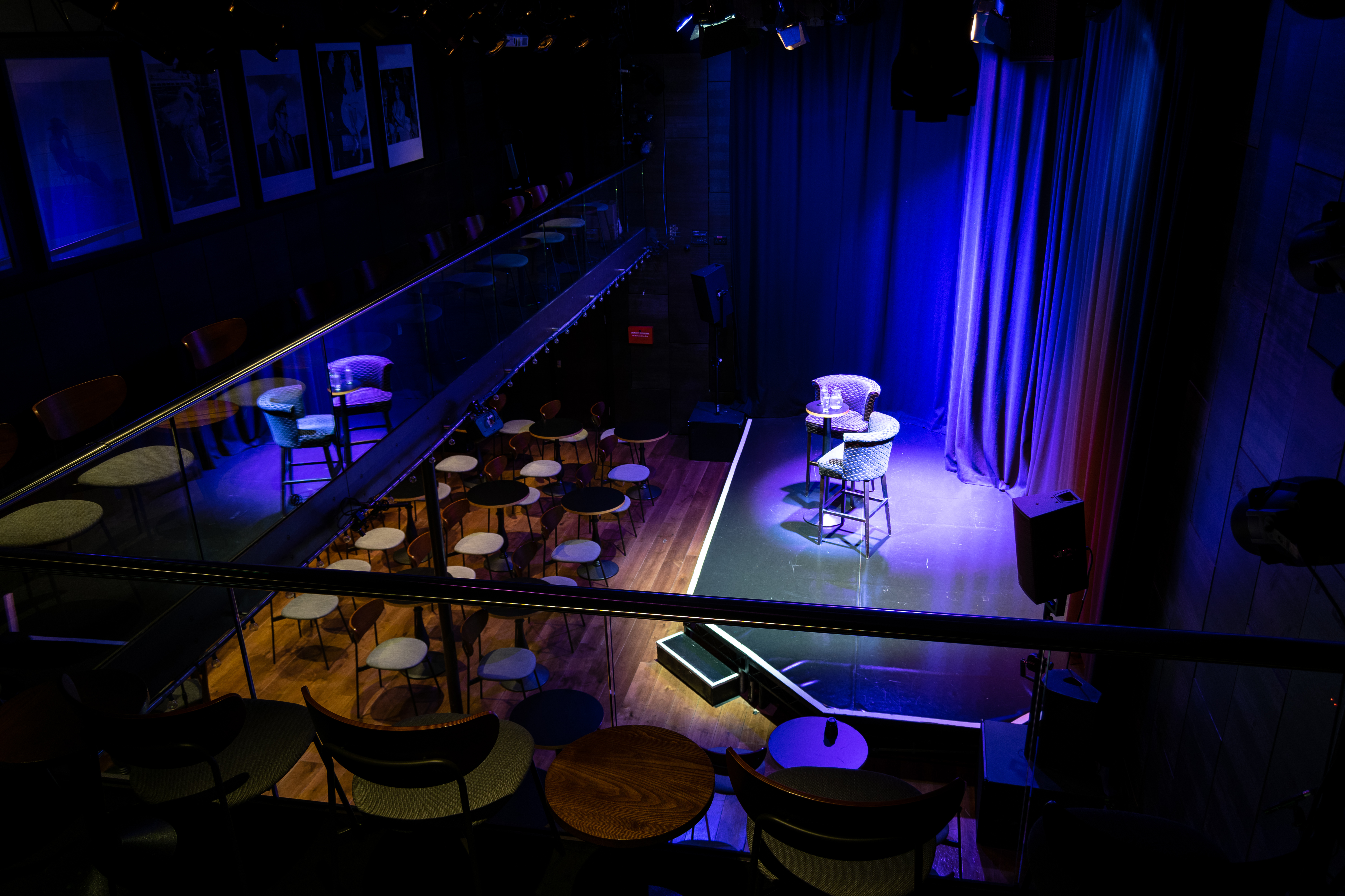 Intimate event space at The Other Palace Theatre with a well-lit stage for presentations.