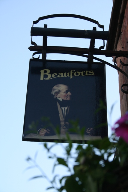 Beauforts Pub vintage sign at Best Western, perfect for themed events and networking.