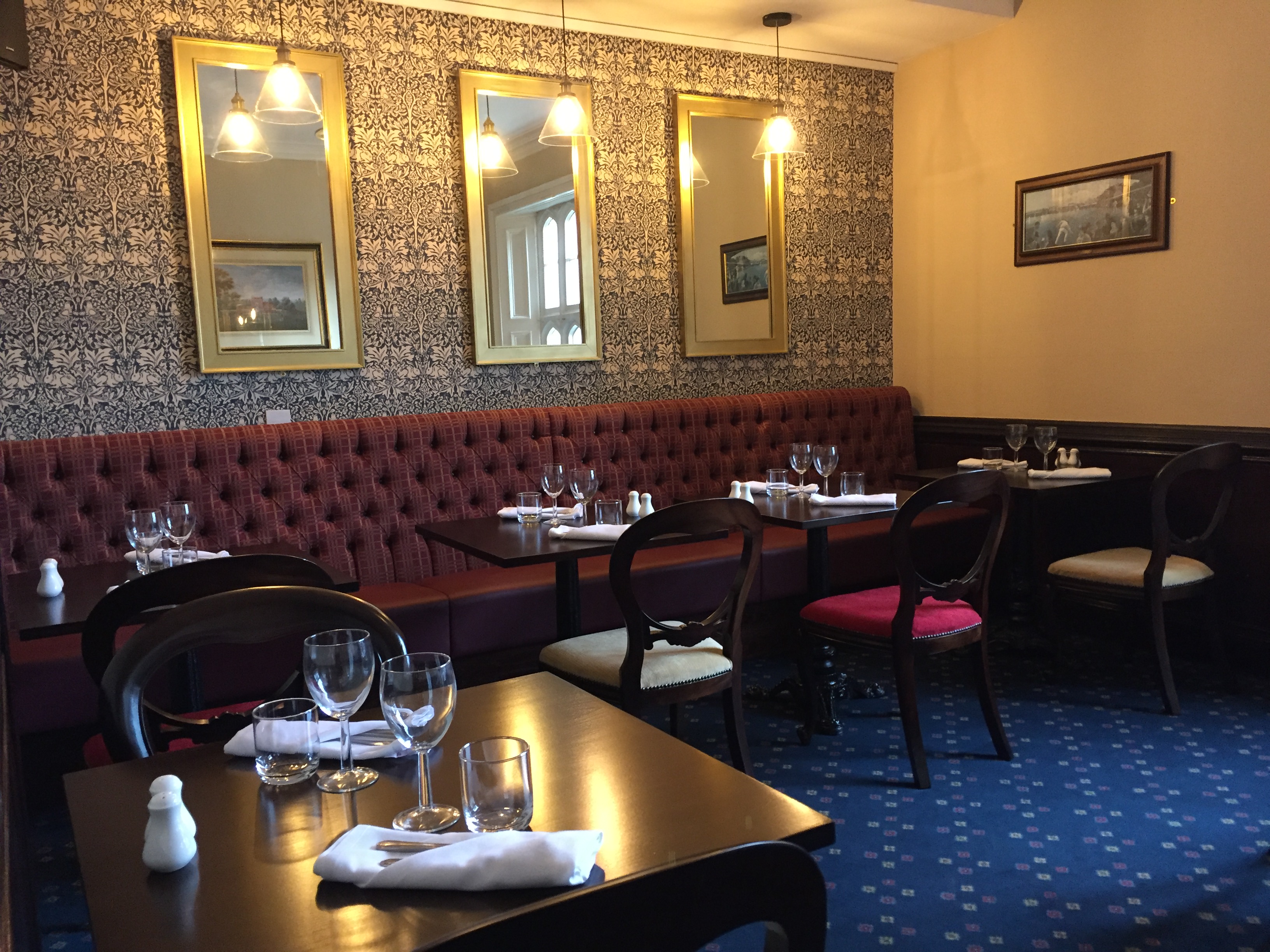 Intimate dining space at Beauforts Pub, perfect for meetings and private events.