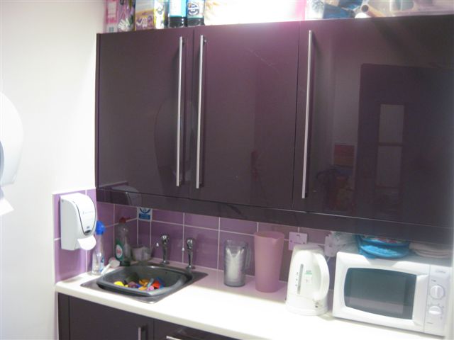 Community Room at Furzefield Children's Centre with modern kitchen for events and catering.