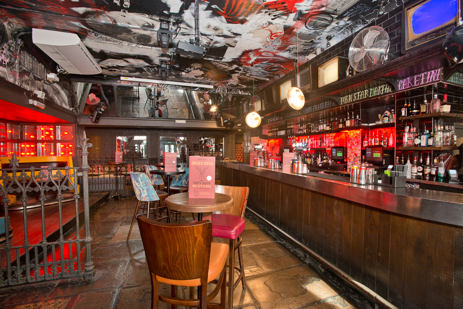 Vibrant bar venue in Soho with eclectic decor for networking and social events.
