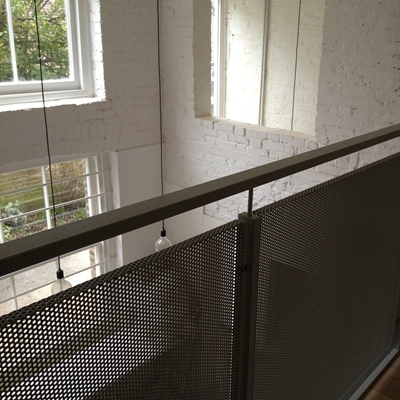 Modern Mezzanine in Saint Barnabas Dalston, featuring high ceilings for creative events.