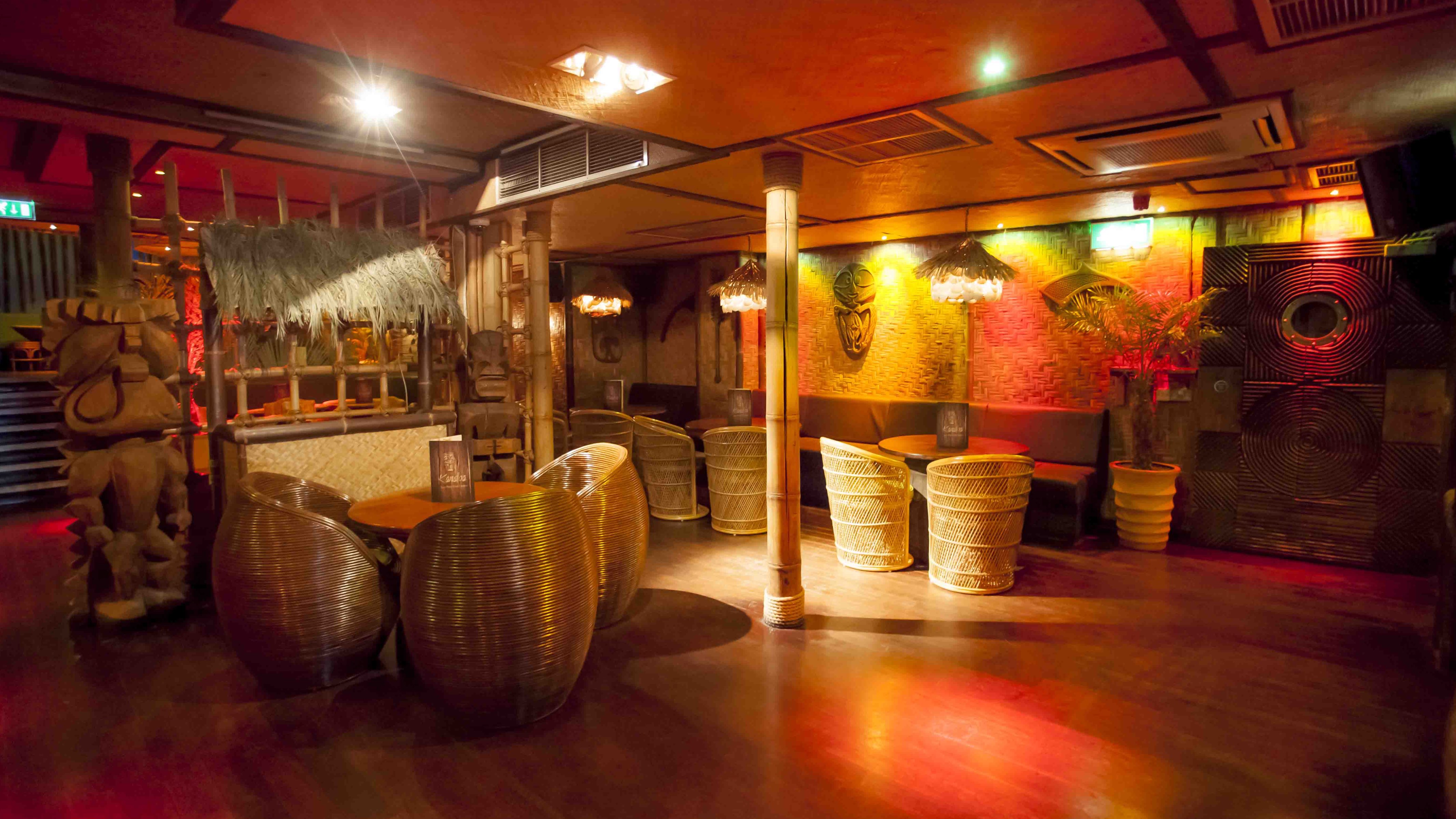 Be At One Shoe Lane venue featuring low-light decor for networking and social events.