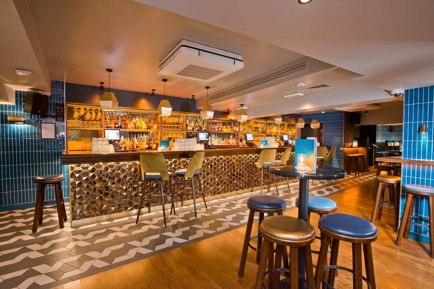 Modern event venue interior at Be At One, Shoe Lane, ideal for private parties and corporate hire.
