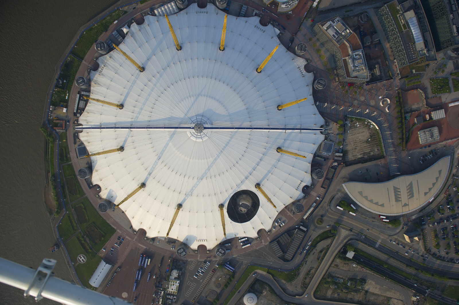 The Roof of The O2 venue with unique architecture, ideal for events and conferences.