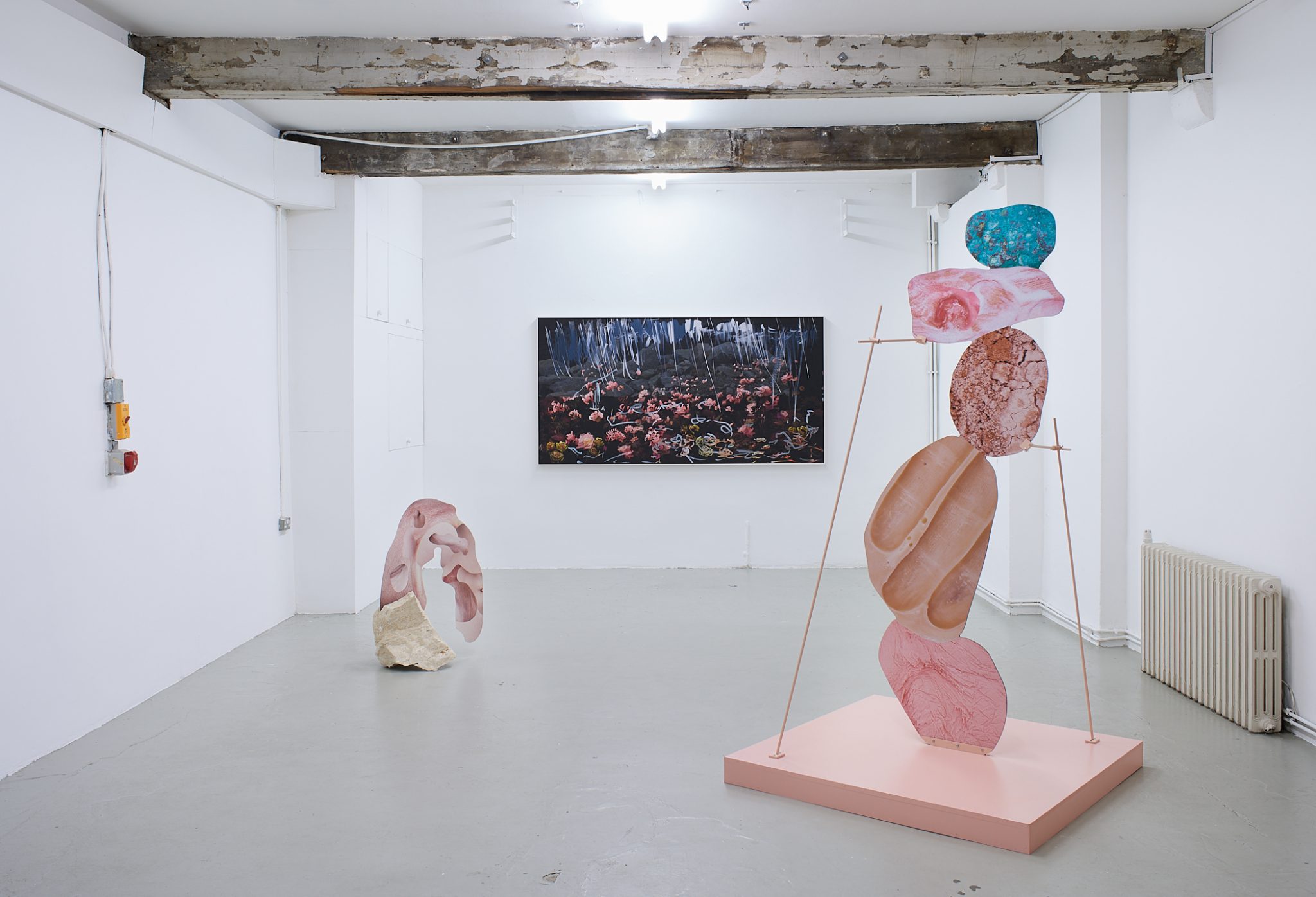 Contemporary art gallery with unique sculptures for exhibitions and networking events.