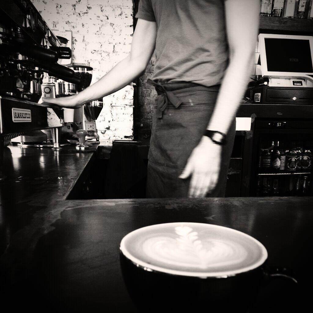 Barista preparing coffee at Top Bar in The Elgin for events and meetings.