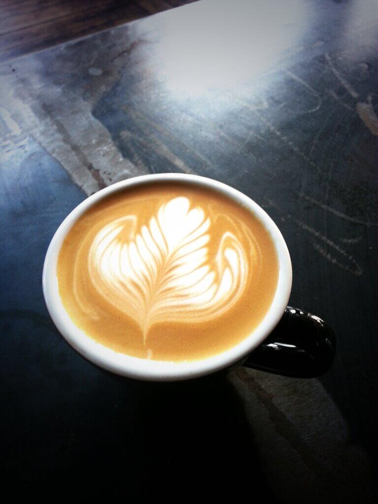 Latte art at Top Bar in The Elgin, ideal for events and networking.