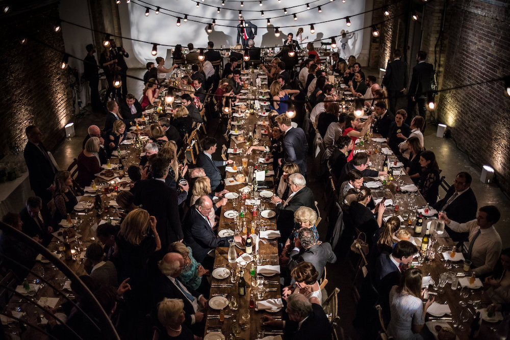 Elegant banquet setting at Shoreditch Studios, perfect for networking and celebration.
