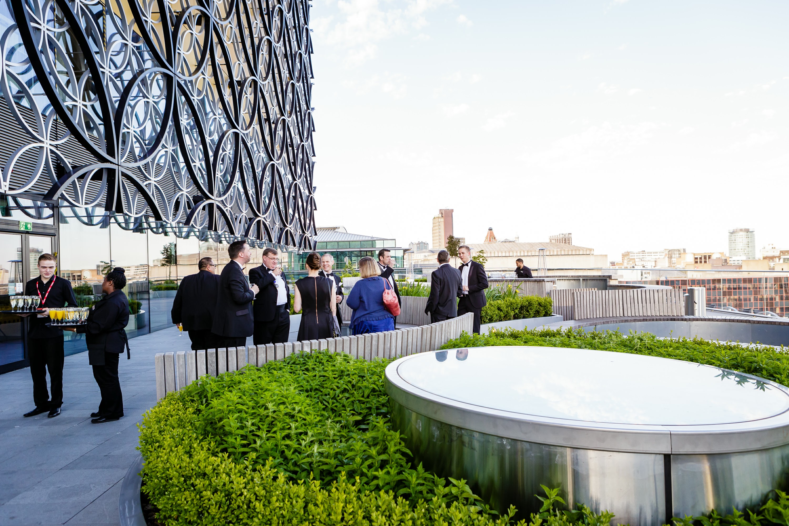 Stylish rooftop venue at Unique Venues Birmingham for networking events and receptions.