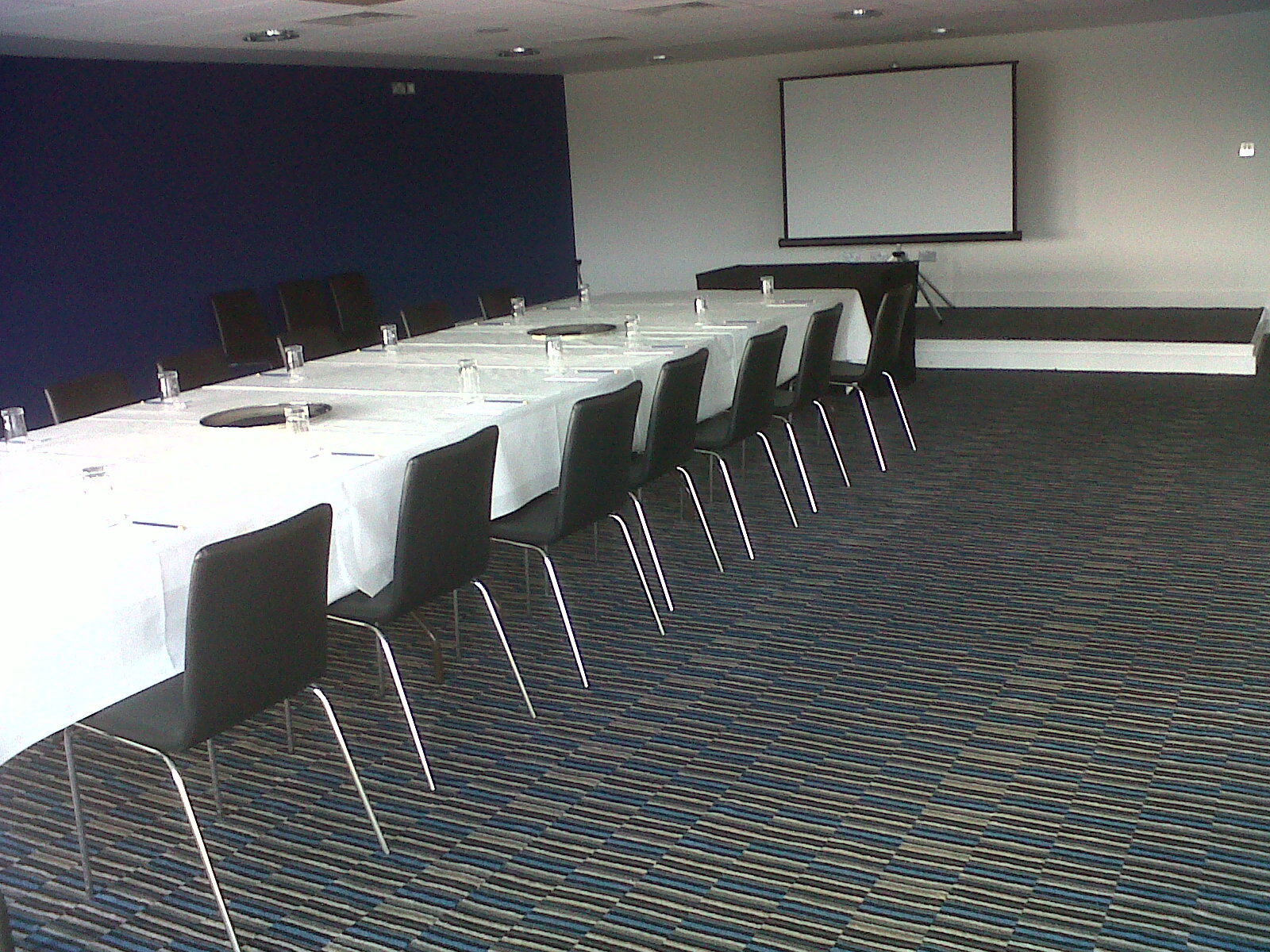 Press Lounge at Edgbaston Stadium, professional meeting room setup for events.