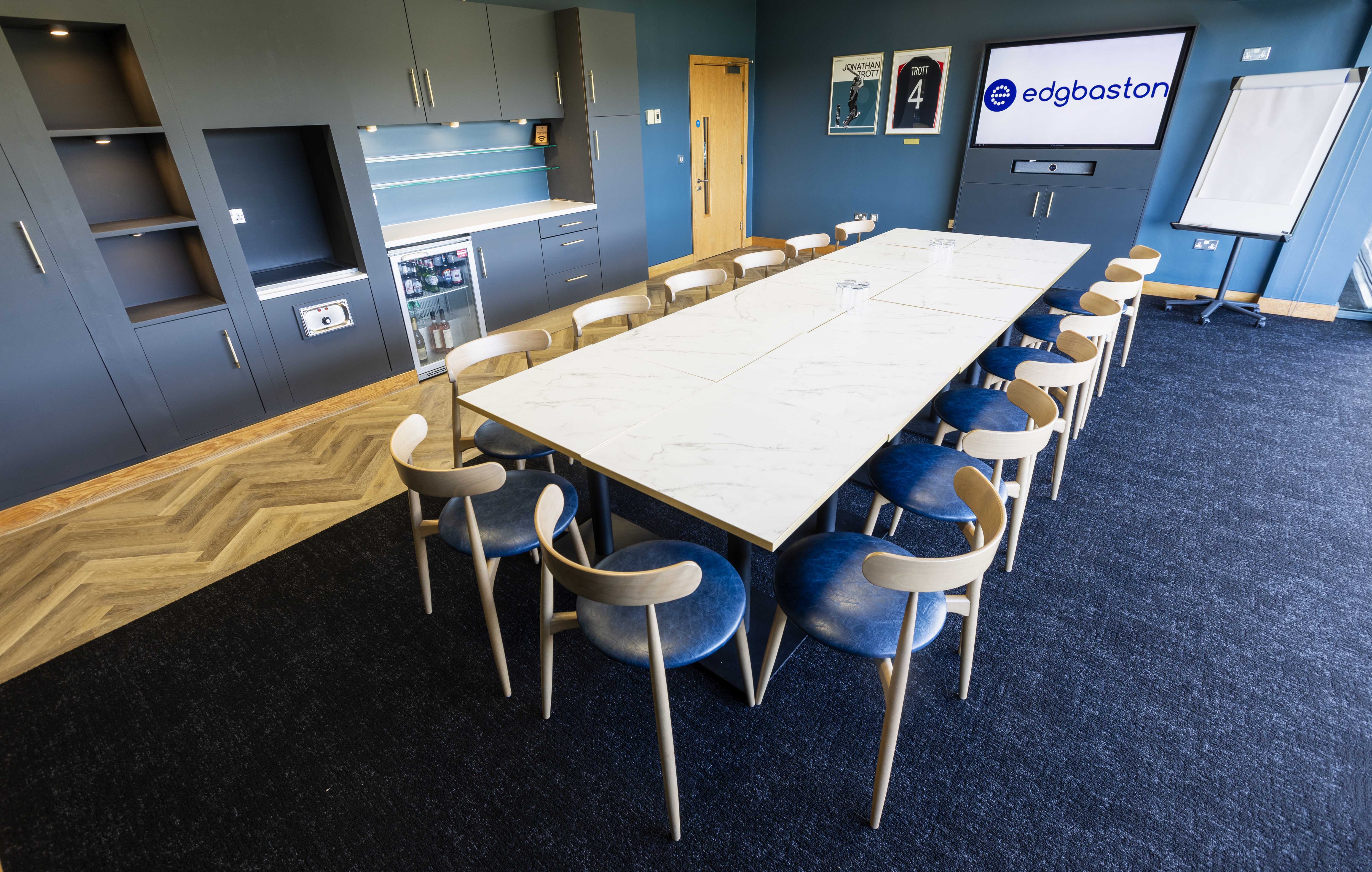 Executive boardroom at Edgbaston Stadium for professional corporate meetings and events.