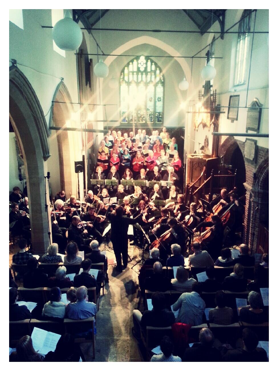 Old Church concert venue, atmospheric lighting