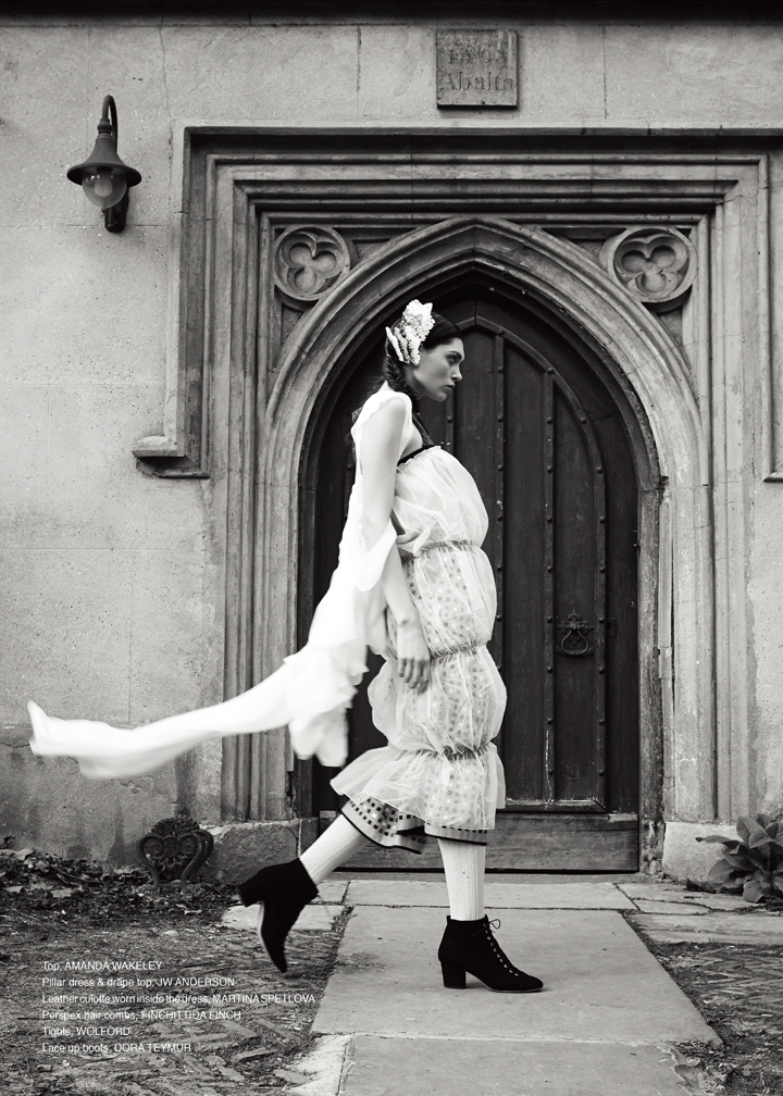 Gothic runway gala backdrop, Old Church avant-garde