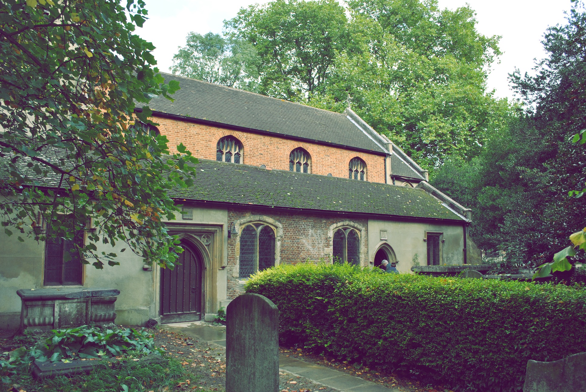 Historic Old Church venue, intimate events, green backdrop