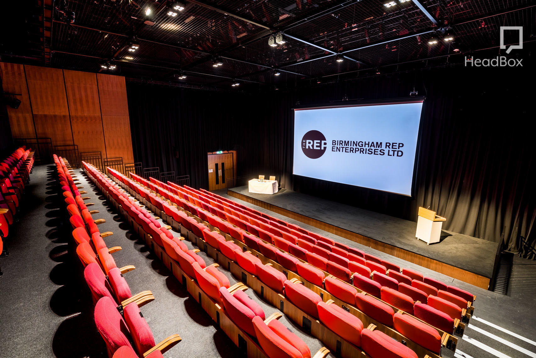 The Studio Theatre auditorium, ideal for corporate events and conferences.