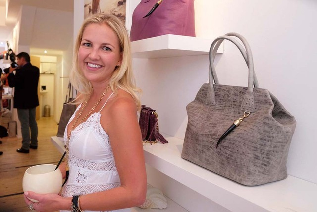 Chic event setting with luxury handbags for a stylish product launch or boutique opening.