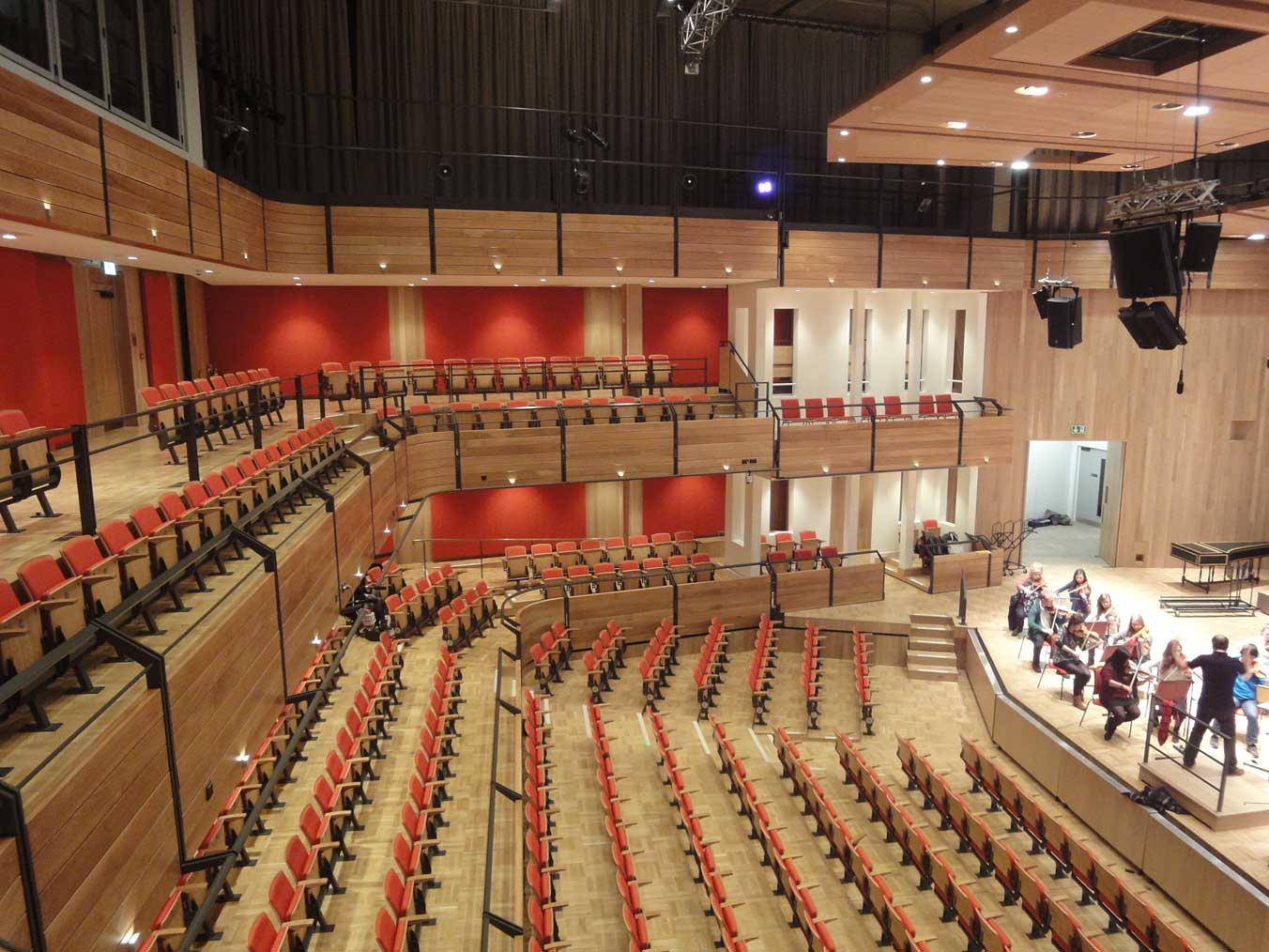 Elgar Concert Hall - modern auditorium with tiered seating for events and concerts.