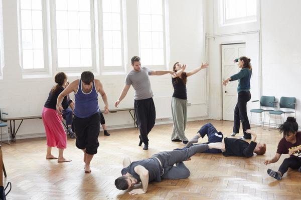 Dynamic movement workshop in Lower Hall, Saint Barnabas Dalston for team-building events.
