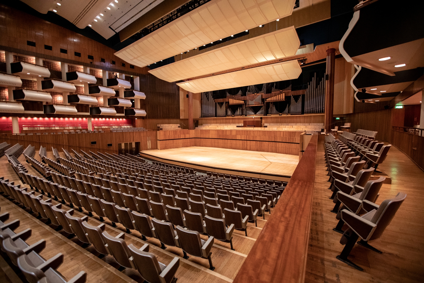 Royal Festival Hall Auditorium with tiered seating, ideal for conferences and performances.