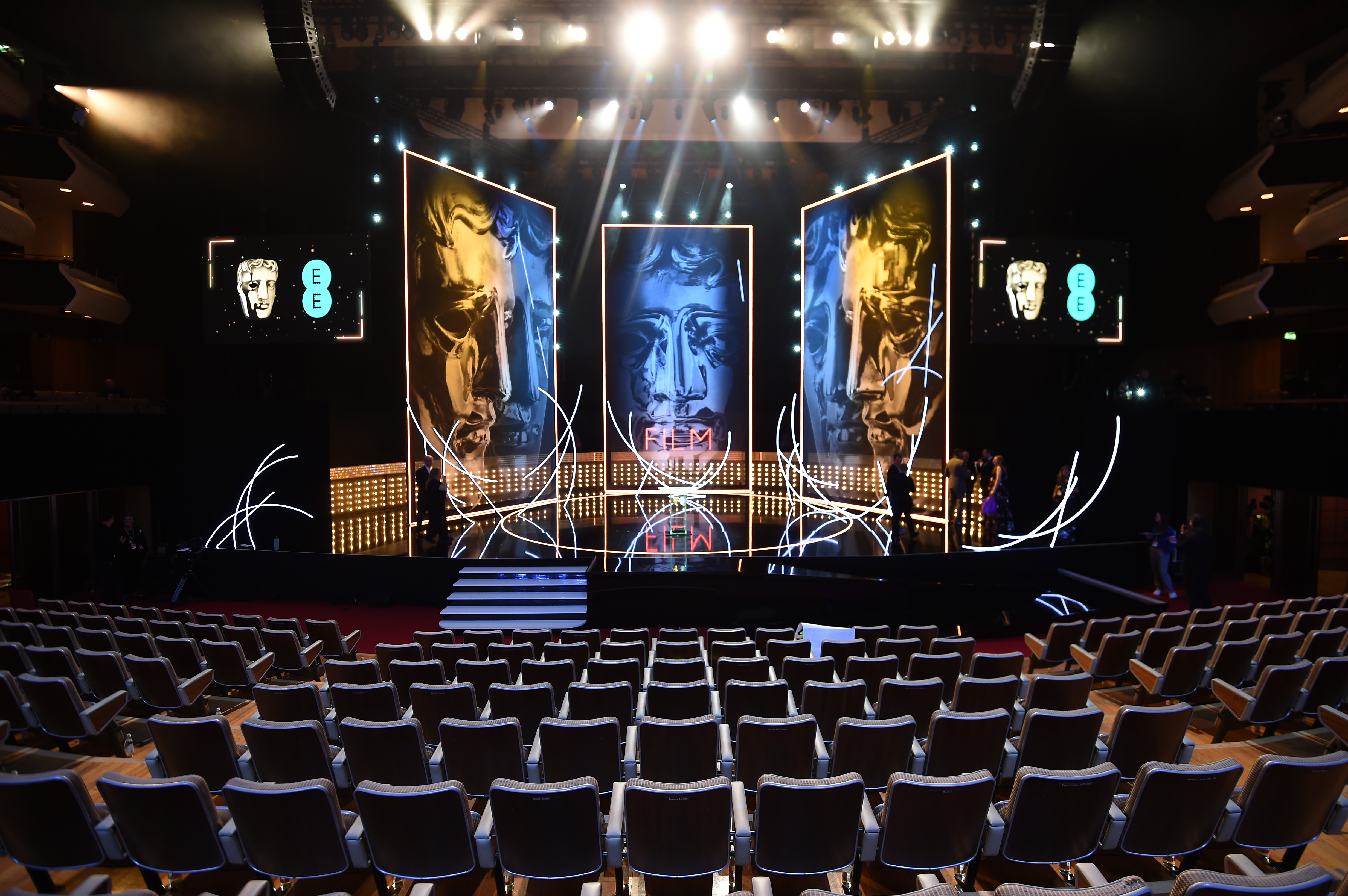 Royal Festival Hall stage setup for immersive presentations and award ceremonies.