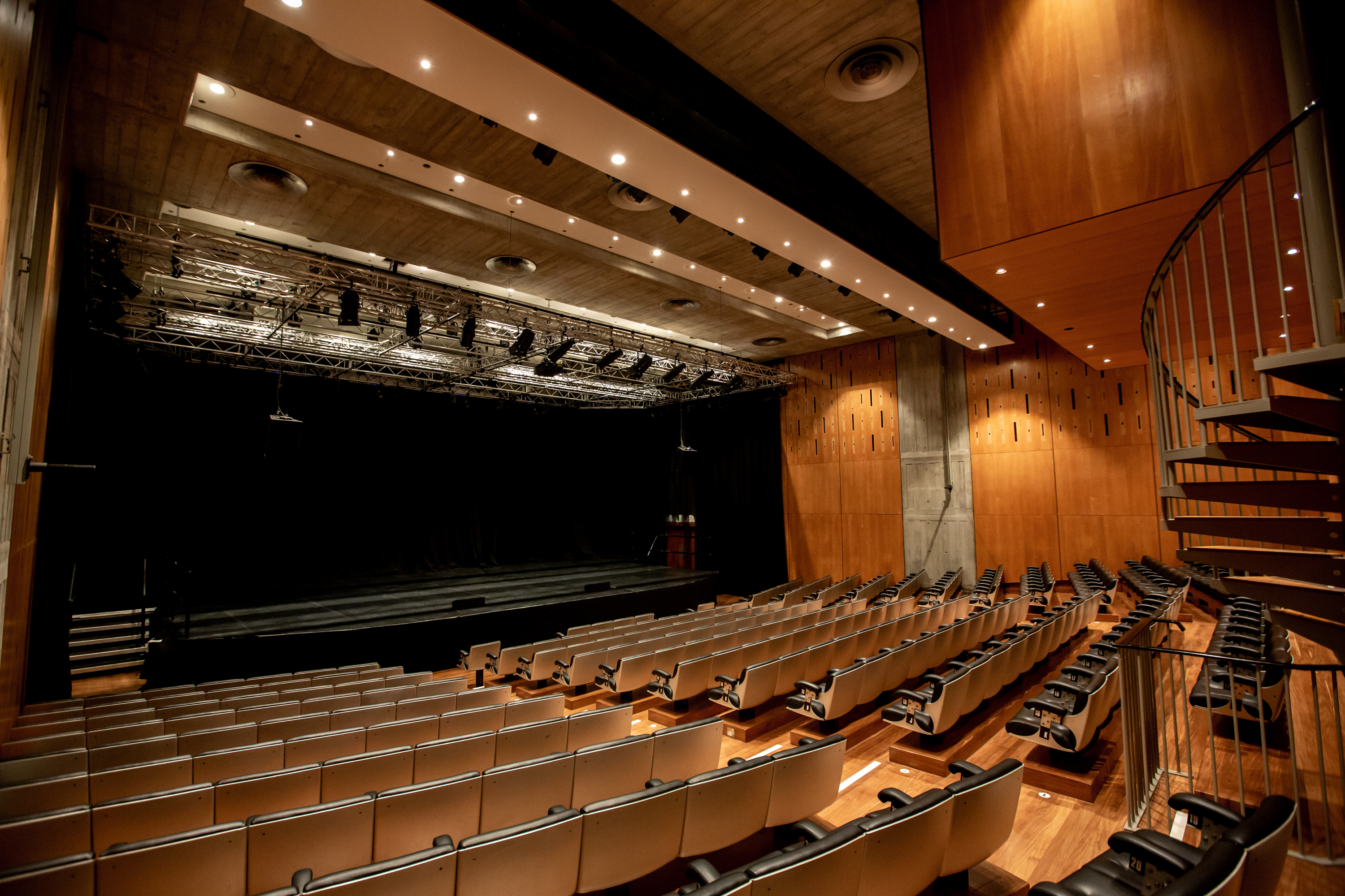 Purcell Room auditorium with tiered seating, ideal for conferences and corporate events.