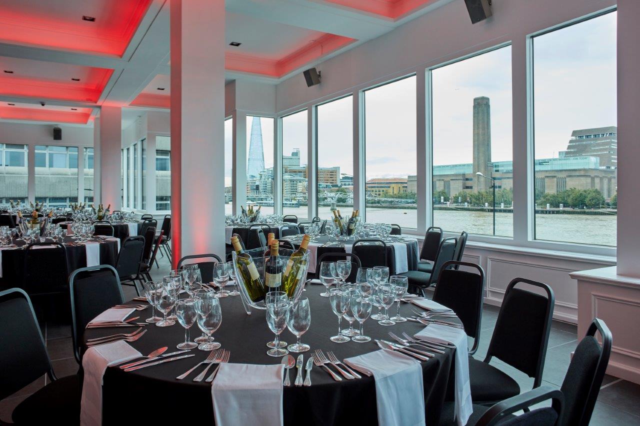 Elegant Upper River Room in The Mermaid London, perfect for corporate events and weddings.
