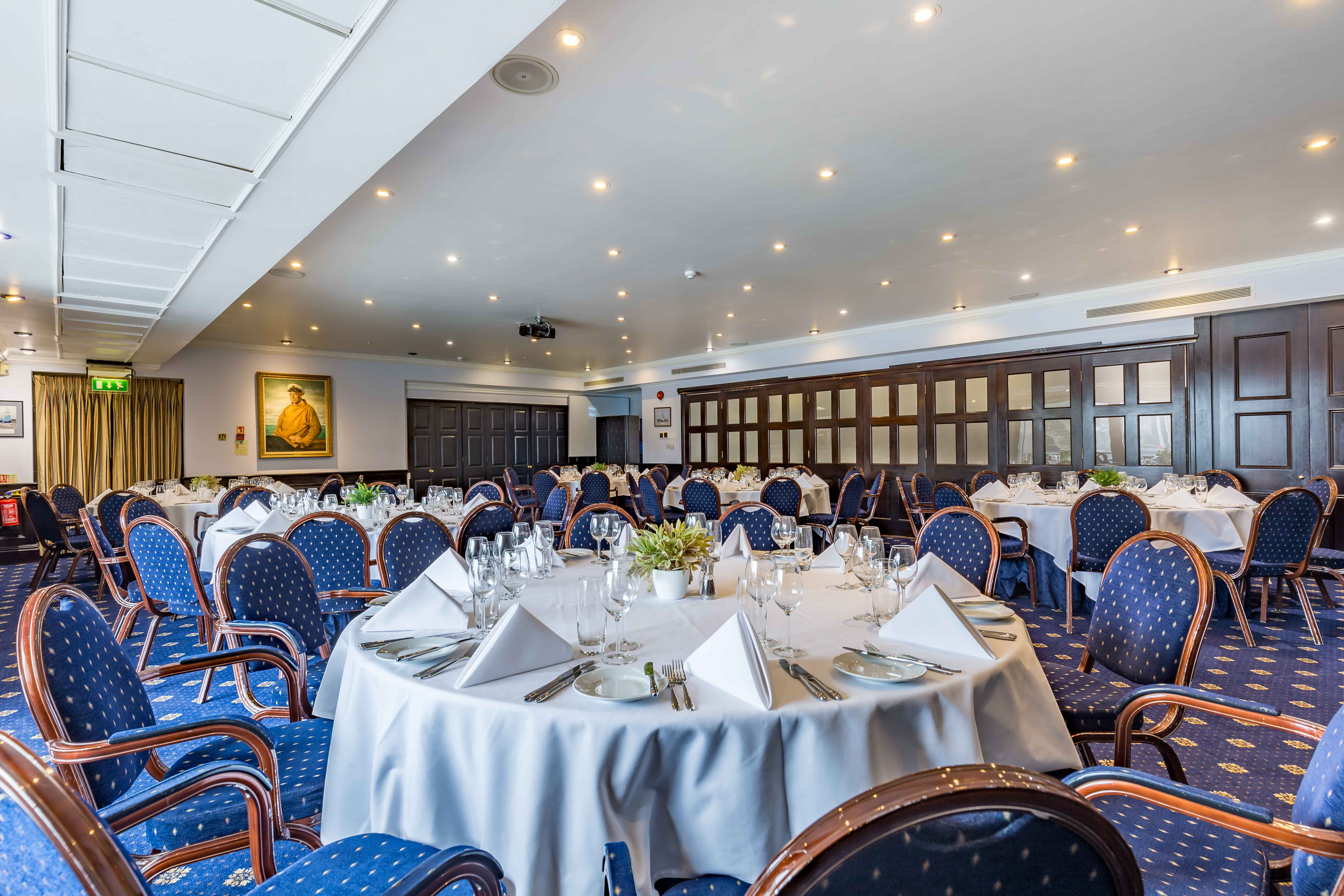 Elegant dining room at Little Ship Club, perfect for corporate events and banquets.