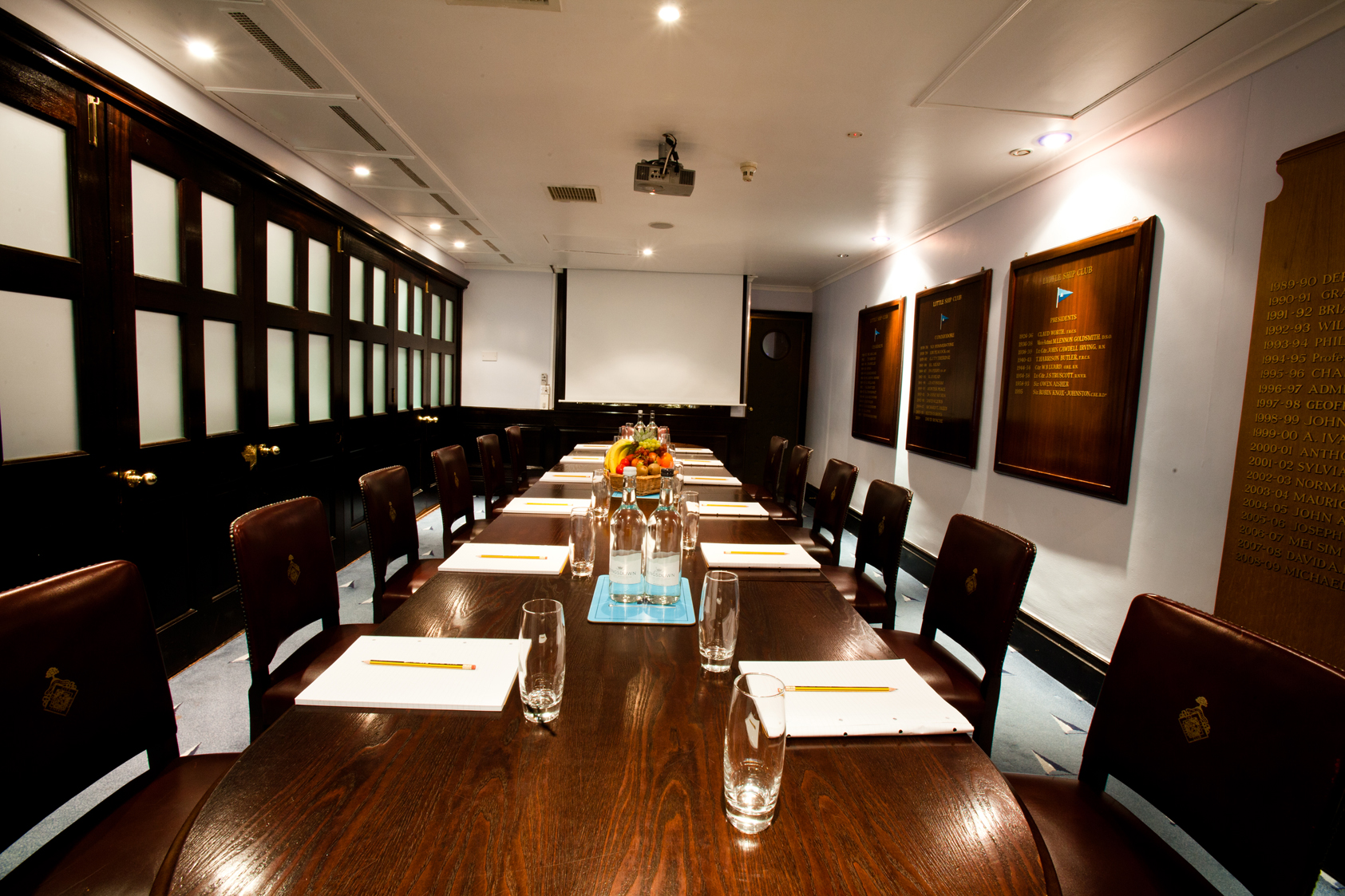 Claud Worth Room at Little Ship Club, elegant meeting space for corporate events.