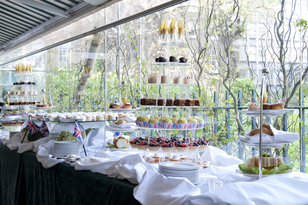 Elegant dessert display at Beach Bar, Montague on the Gardens for upscale events.