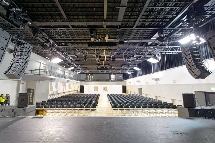 Spacious event venue in Liverpool set for presentations or conferences with optimal seating.