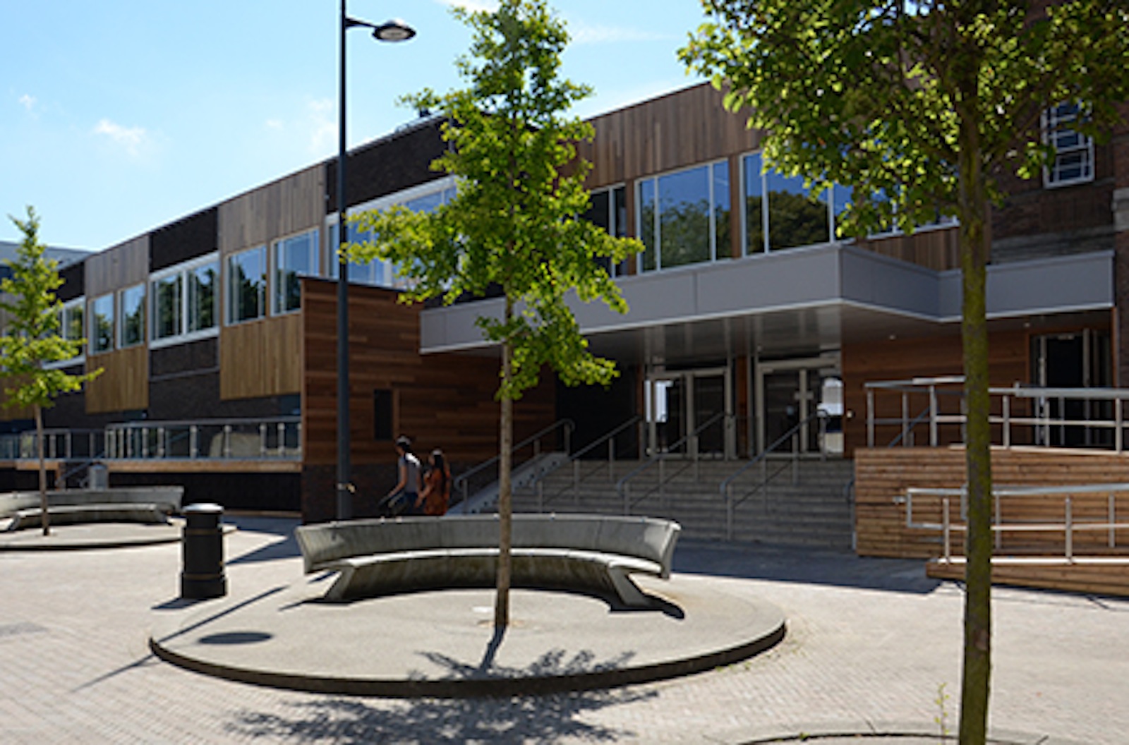 Modern event venue in Liverpool with greenery, perfect for meetings and social gatherings.