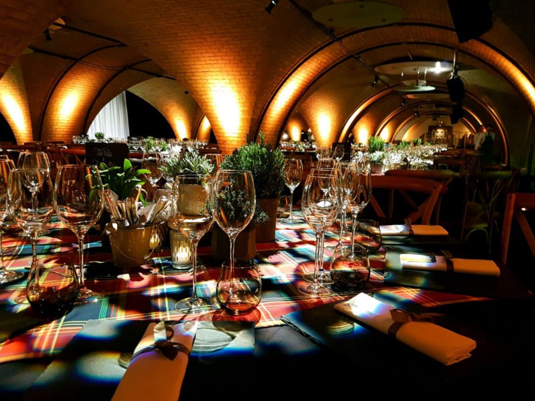 Elegant dining area in The Vault, Old Billingsgate, perfect for upscale events and gatherings.