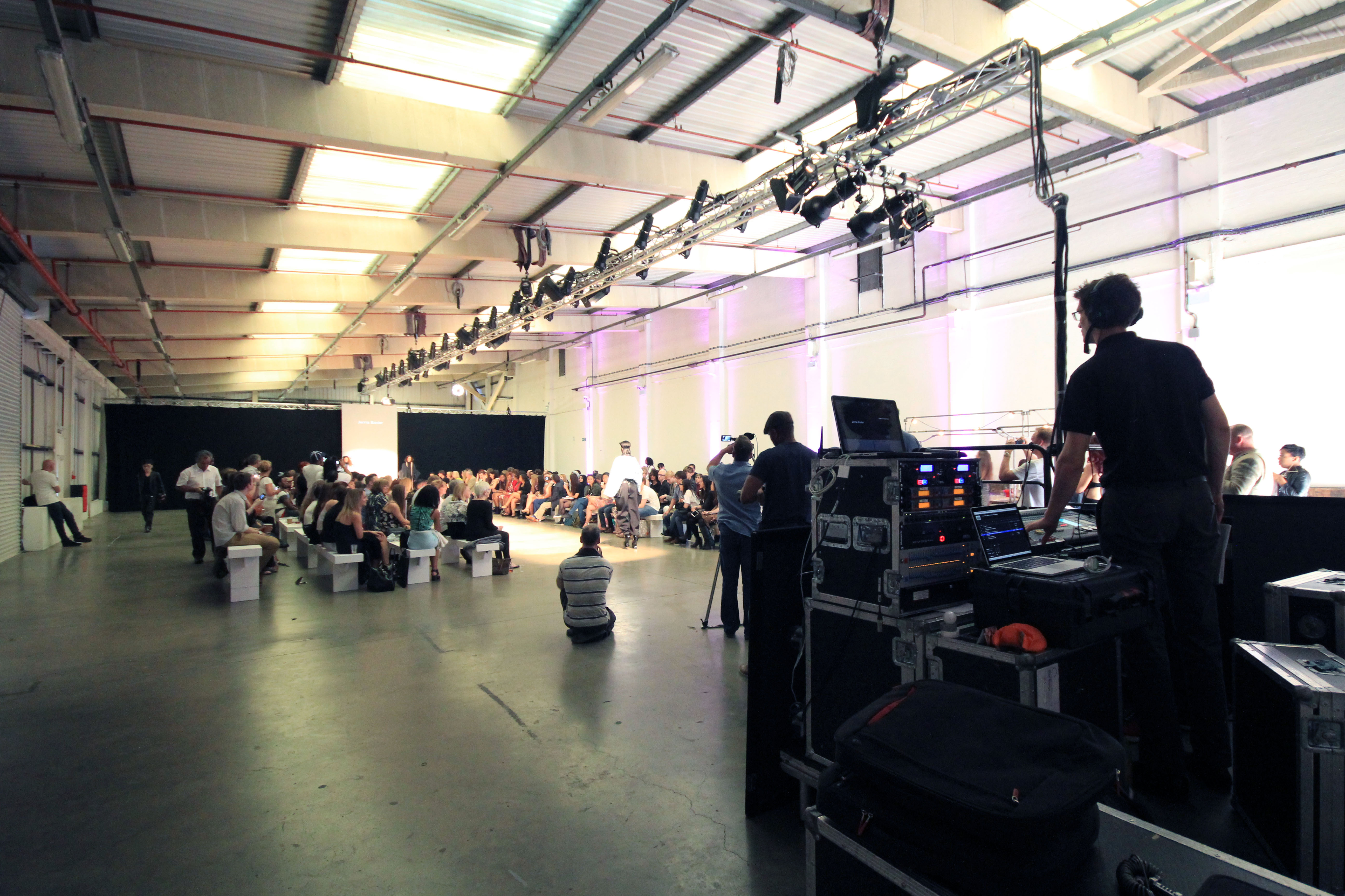 U Block event space with tiered seating, ideal for conferences and workshops.