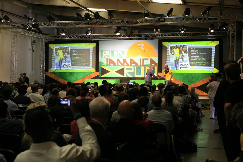 U Block event space at The Old Truman Brewery for "Run Jamaica Run" presentation.