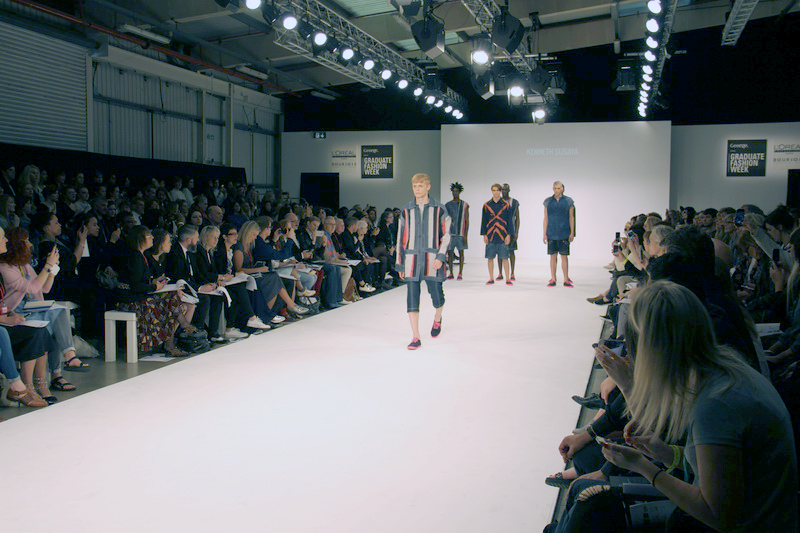 Fashion runway at U Block, The Old Truman Brewery with vibrant audience engagement.