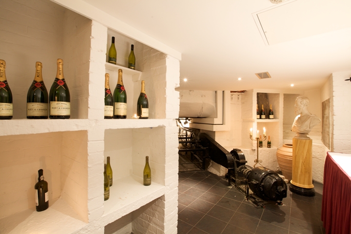 Elegant wine cellar at The Royal Horseguards Hotel for private events and tastings.