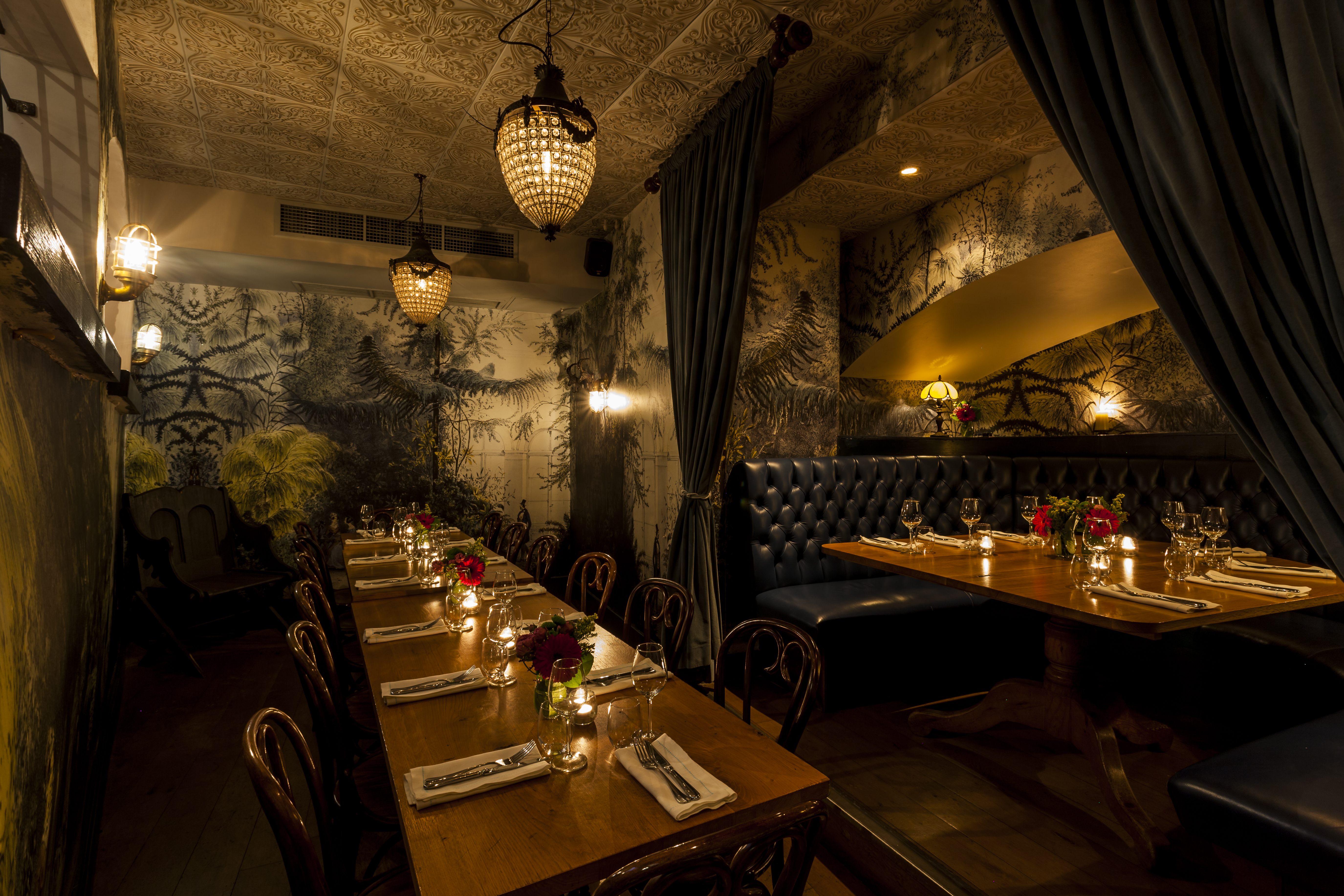 Private dining space in GOAT with elegant decor for corporate events and celebrations.