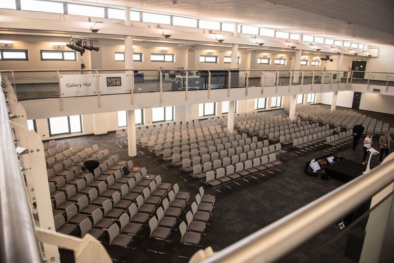 Spacious Gallery Hall with tiered seating for conferences at Business Design Centre.