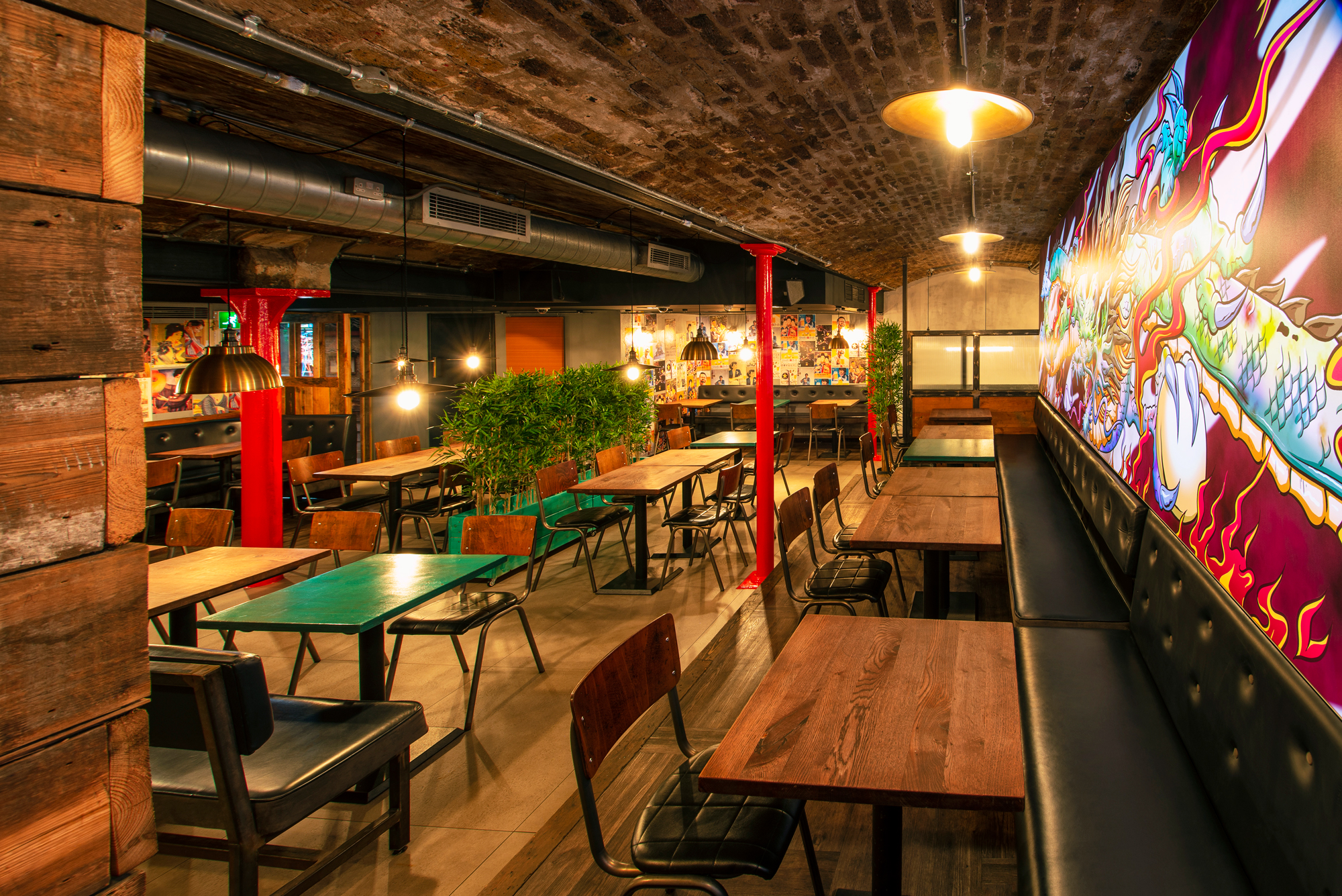 Yuu Kitchen in ICE BAR London, stylish venue with eclectic seating for events and gatherings.