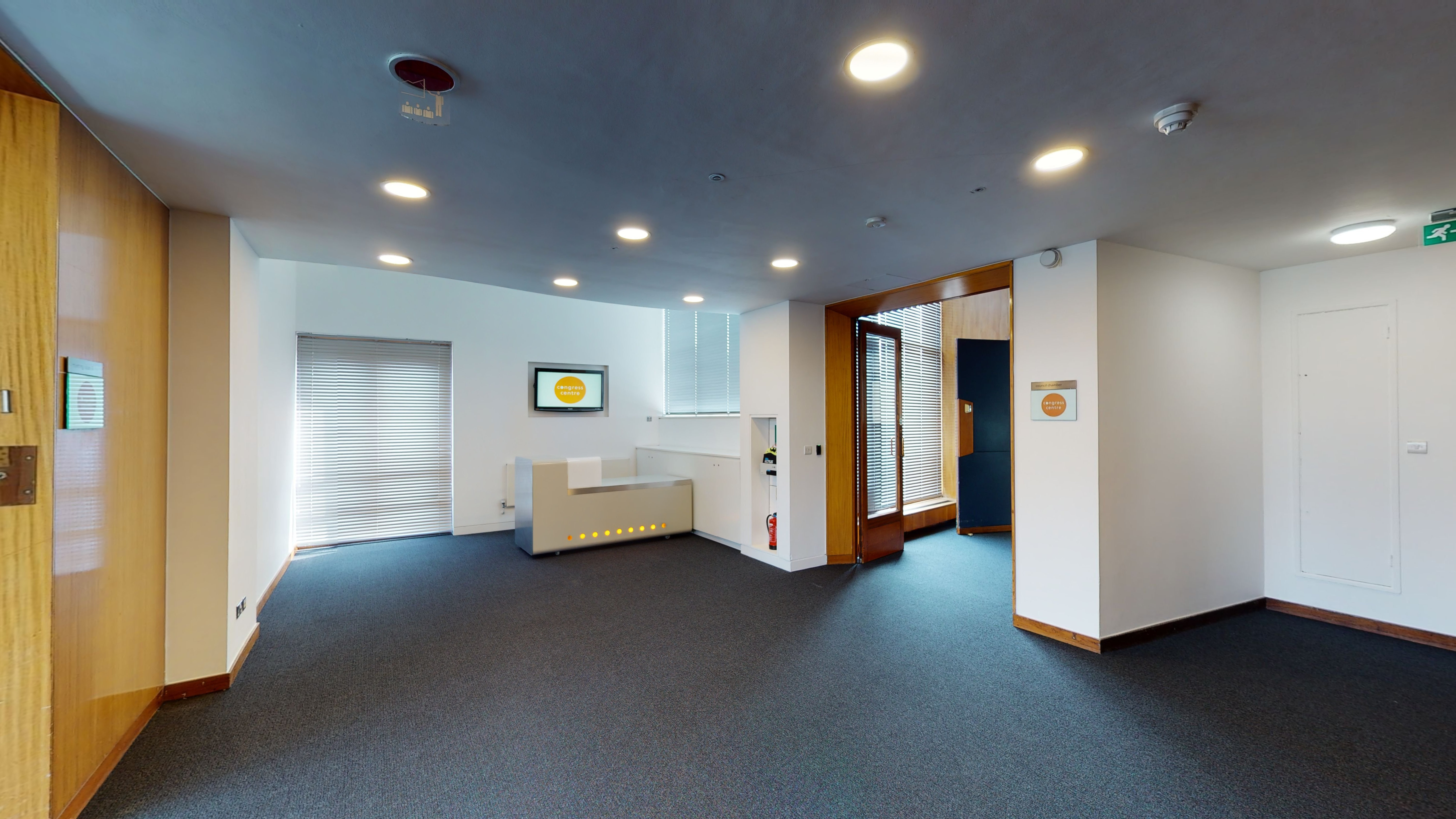 Council Chamber lobby in Congress Centre, spacious venue for professional events and meetings.
