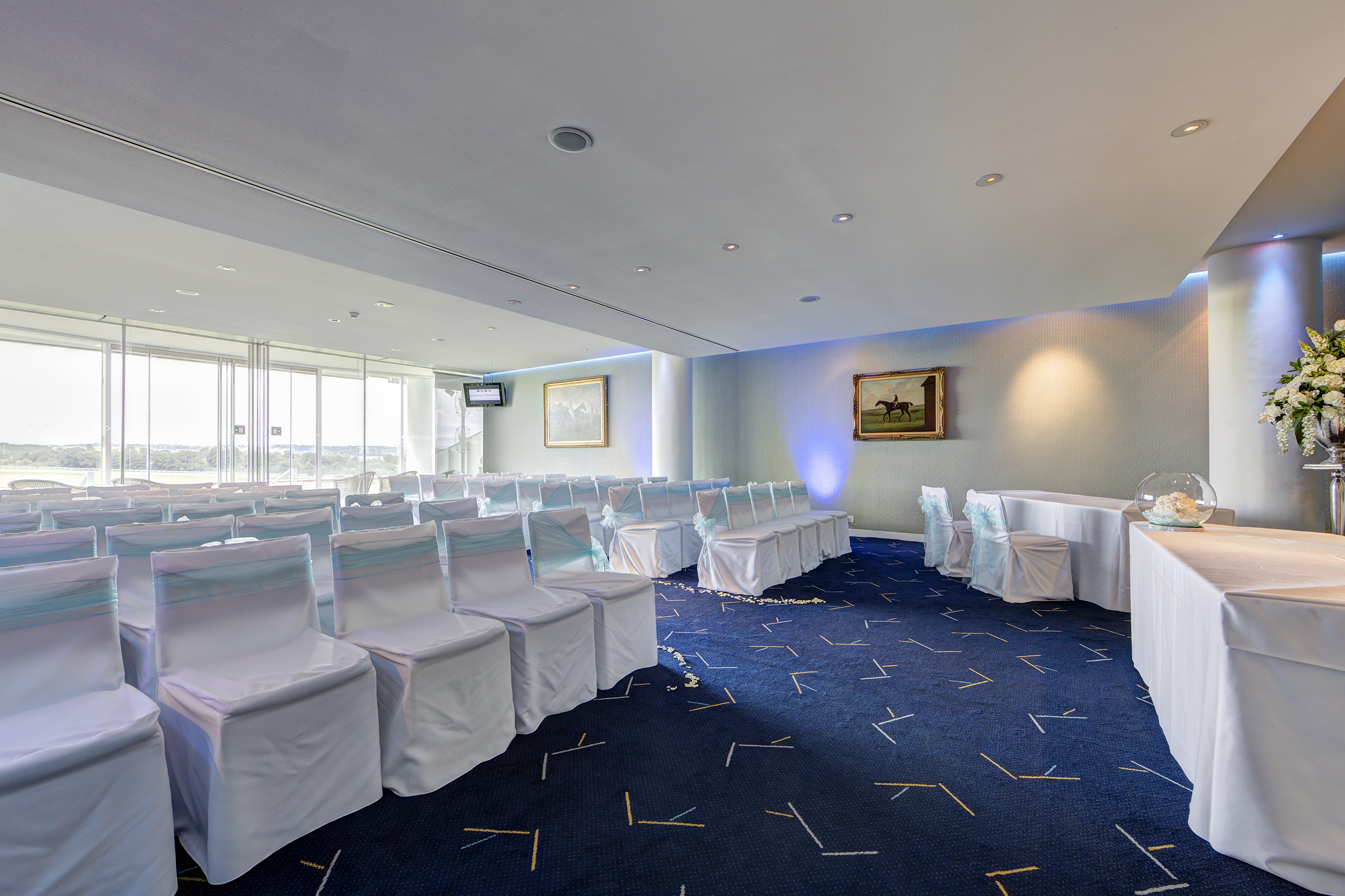 Royal Box at Epsom Downs: elegant meeting space for conferences and corporate events.